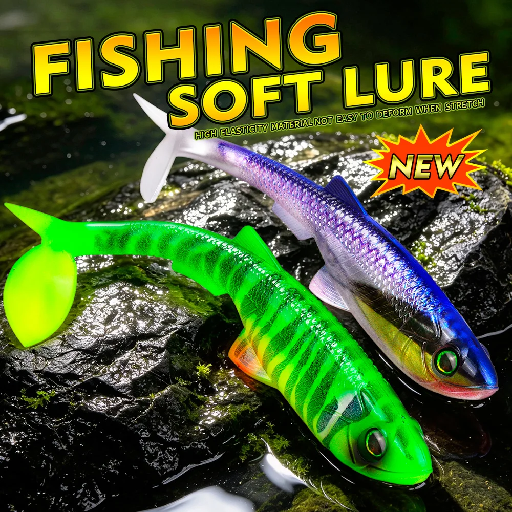 Sunlure Vinilo de cola en T para lubina con ojos 3D - imagen 4