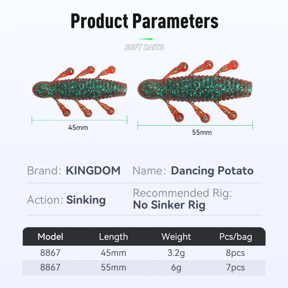 Kingdom Dancing Señuelos Blandos con olor a pescado - PVC 45-55 mm - imagen 5