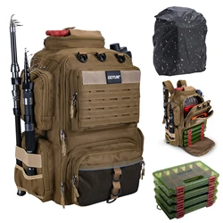 Mochila pesca Goture impermeable 900D – Bolsa aparejos soportes caña