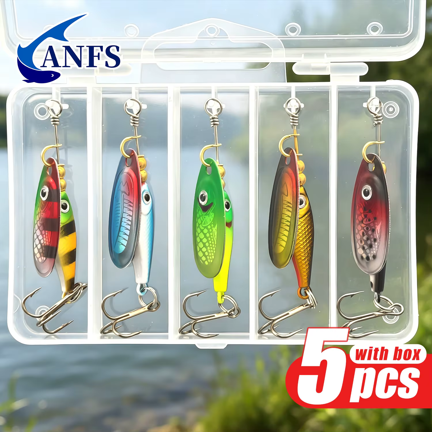 ANFS Cucharillas Giratorias para Pesca en Agua Dulce y Salada - imagen 2