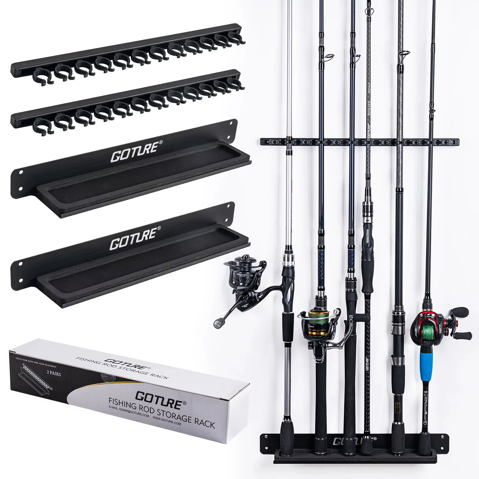 Goture Soporte de Pared Vertical para Cañas de Pesca - imagen 4