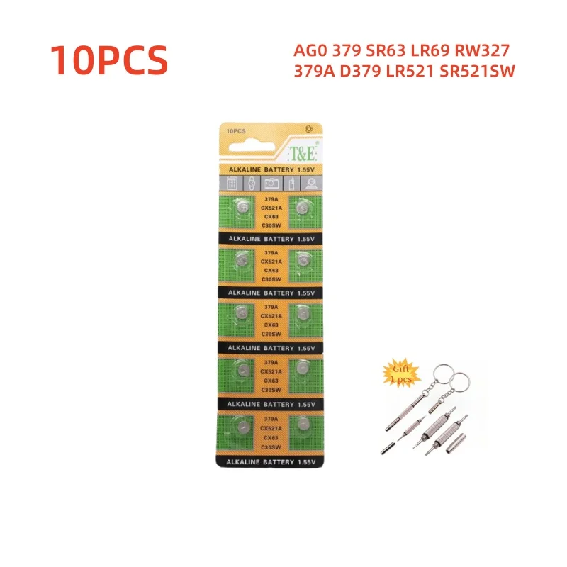 Pilas botón AG0 379 SR63 LR69 1.5V alcalinas para reloj - imagen 4