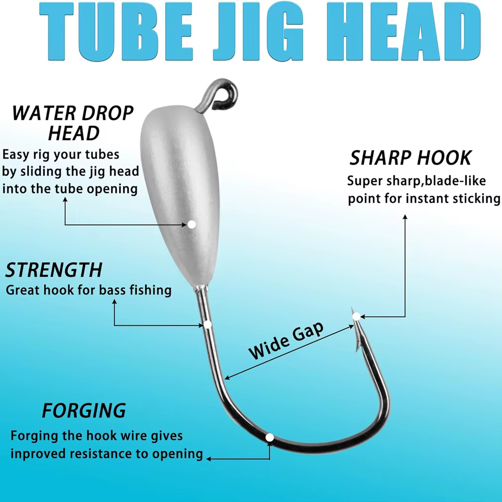 Jig Head de vinilos blandos y cebo tubo - Lubina pesca eficaz