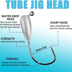 Jig Head de vinilos blandos y cebo tubo - Lubina pesca eficaz