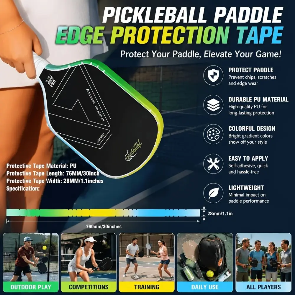 Cinta protectora de borde TPU para raqueta de pickleball – impacto - imagen 5