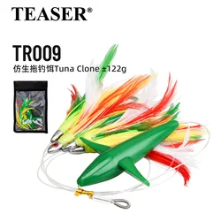 Señuelo curricán UV TEASER TR009 para atún con gancho pluma