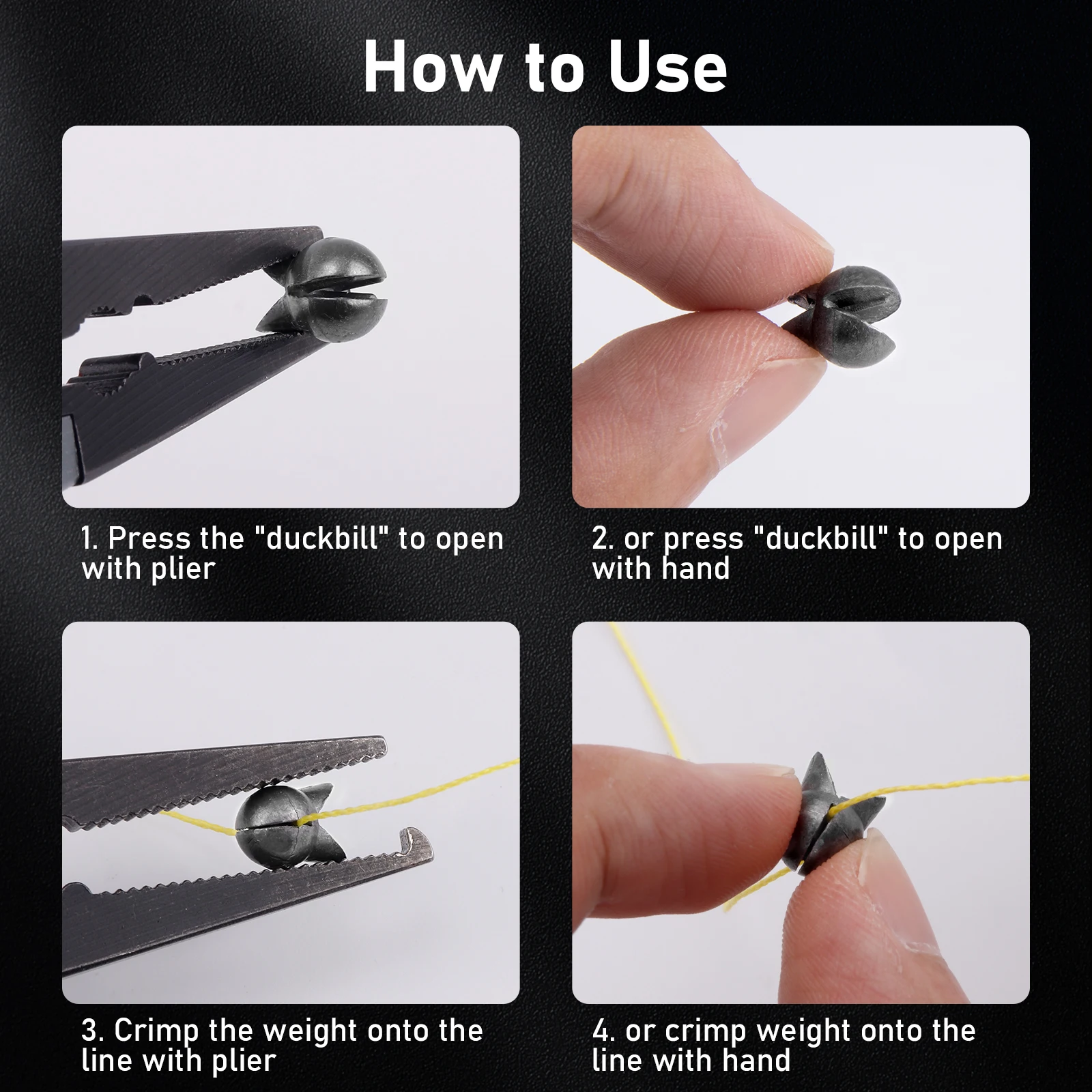 Plomos de pesca bala con clip reutilizables para trucha y lubina - imagen 4