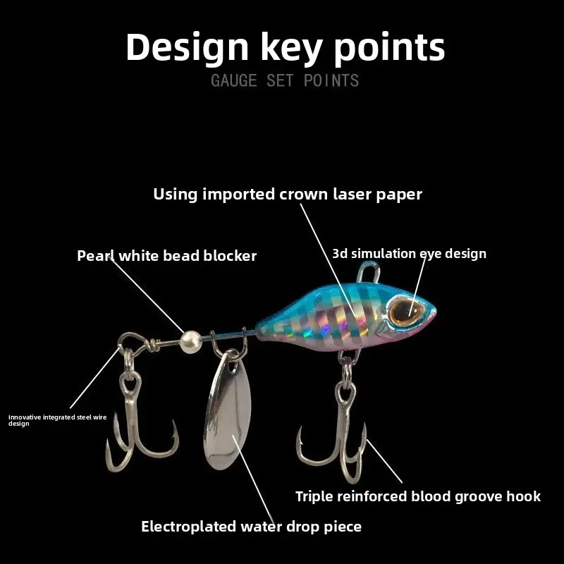 Señuelo giratorio VIB con hélice para lucio en mar y agua dulce