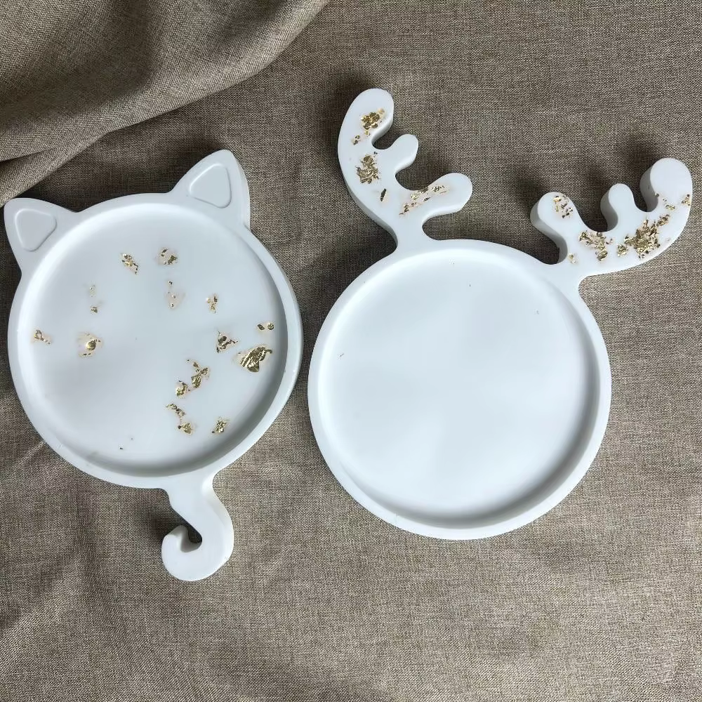 Molde de silicona DIY para decoración navideña con astas de alce y gato - imagen 5