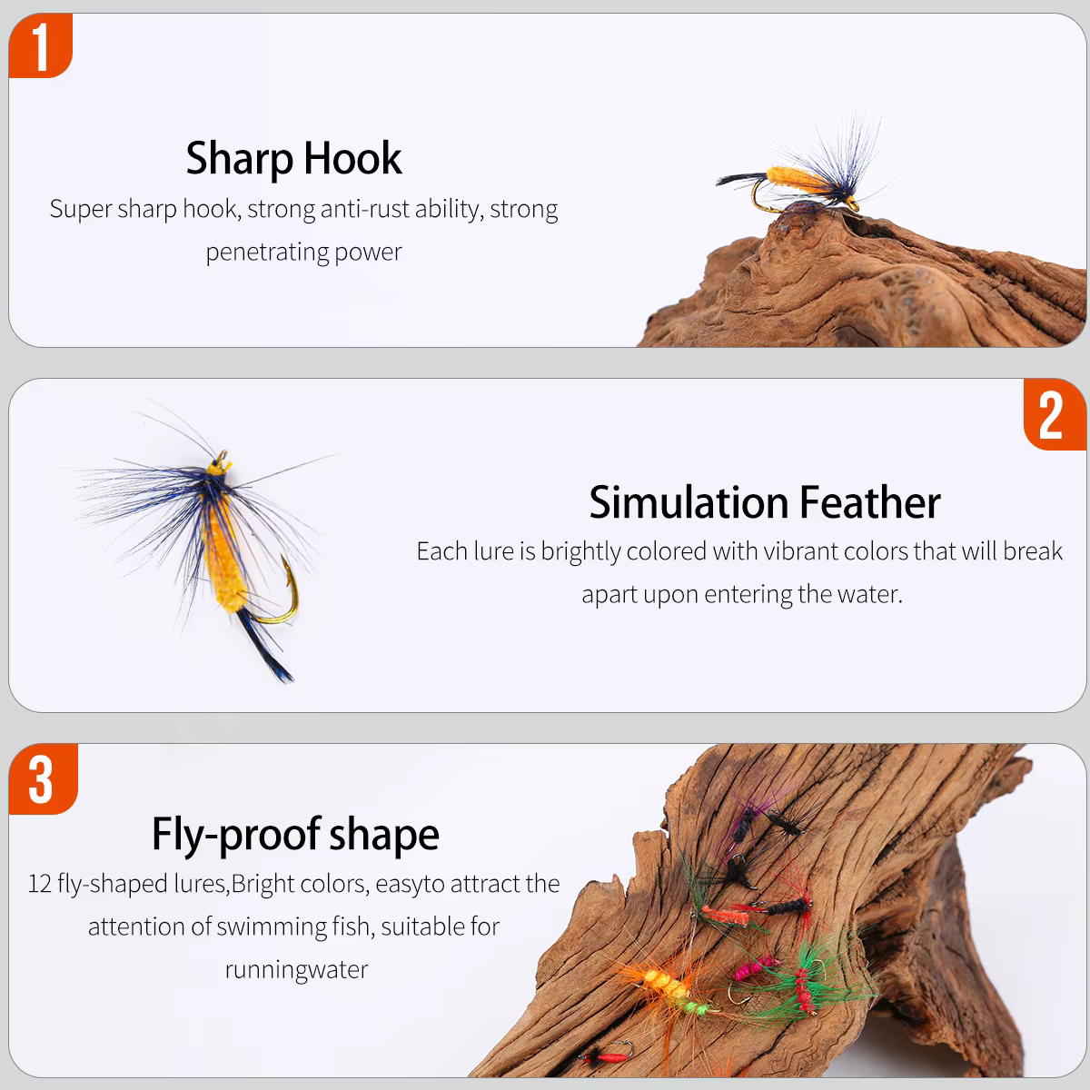 Señuelo de mosca artificial flotante – ninfa, lubina y trucha - imagen 5