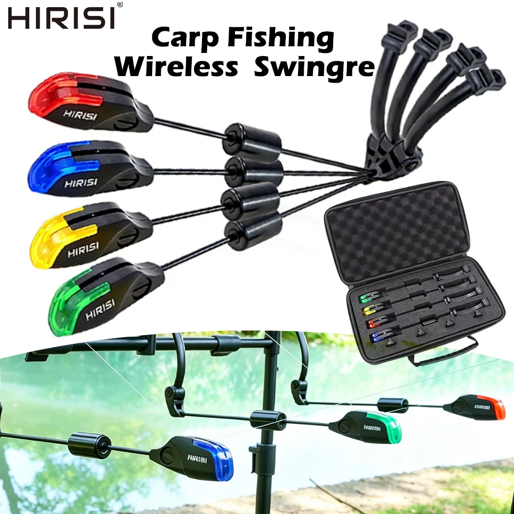 Hirisi B2013 Alarma de pesca con luz LED inalámbrica, indicador picada - imagen 2