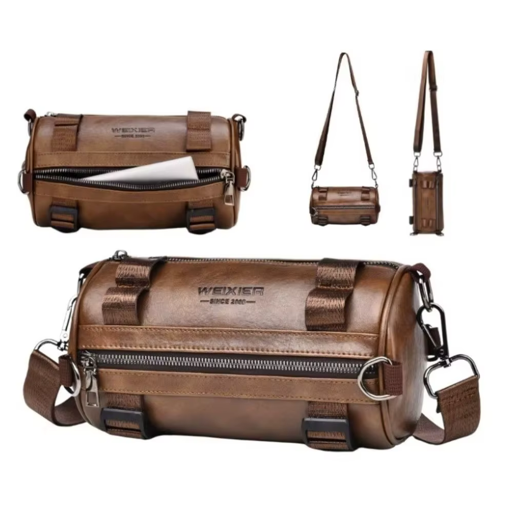 Bolso bandolera de pesca circular en piel sintética - imagen 3