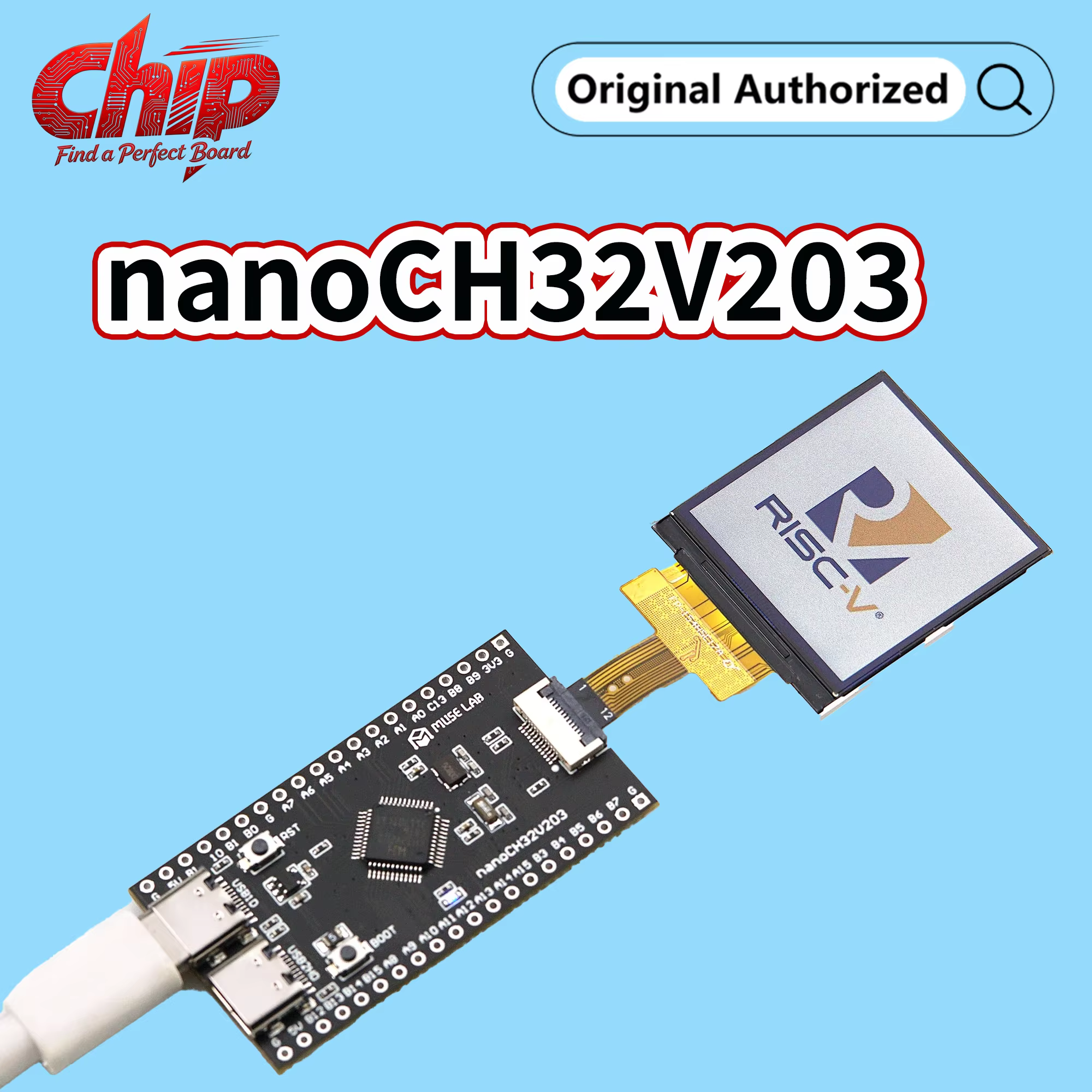 Placa de desarrollo nanoCH32V203 WCH RISC-V con USB dual, LCD y SD - imagen 2