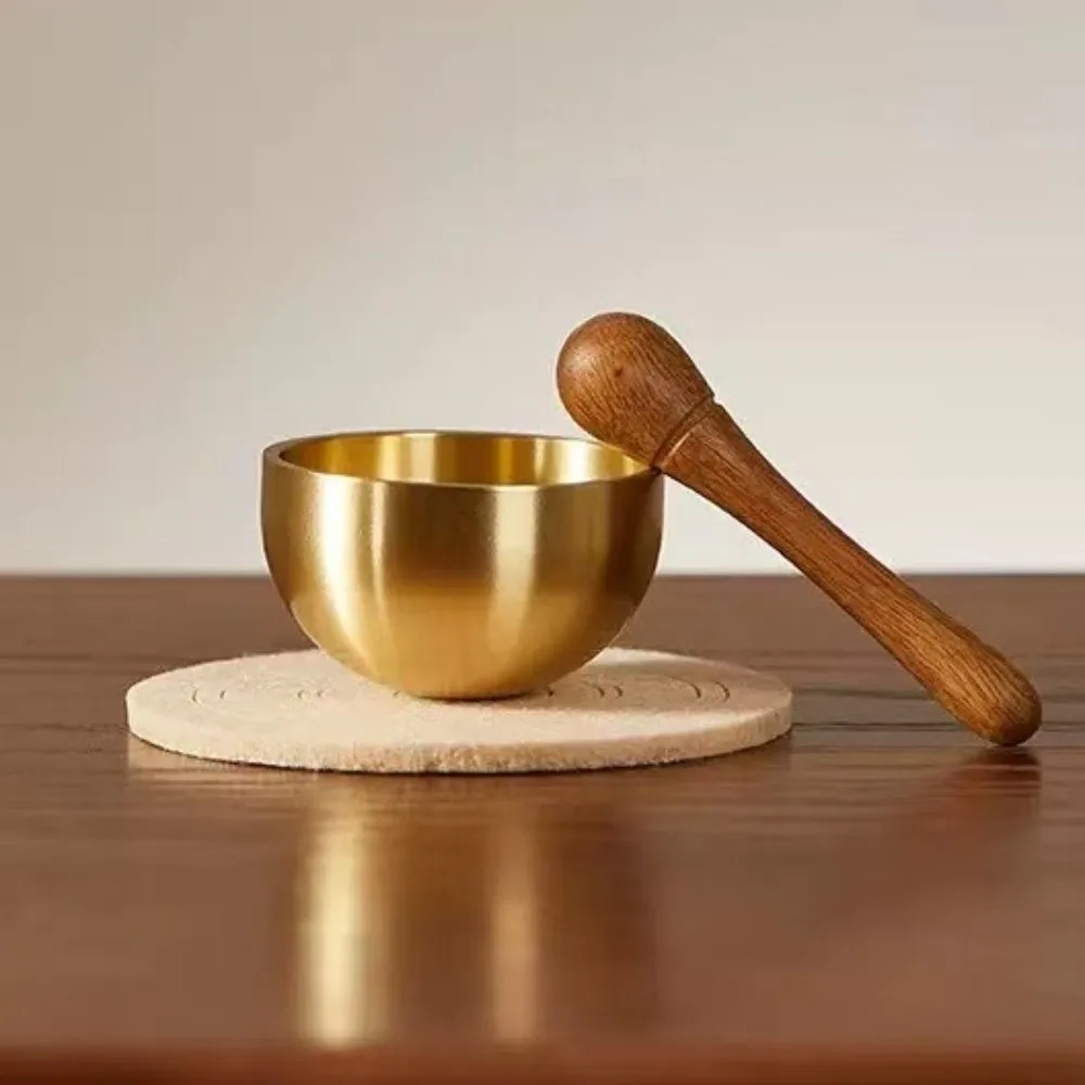 Cuenco tibetano portátil de sonido curativo con palo para mindfulness - imagen 4