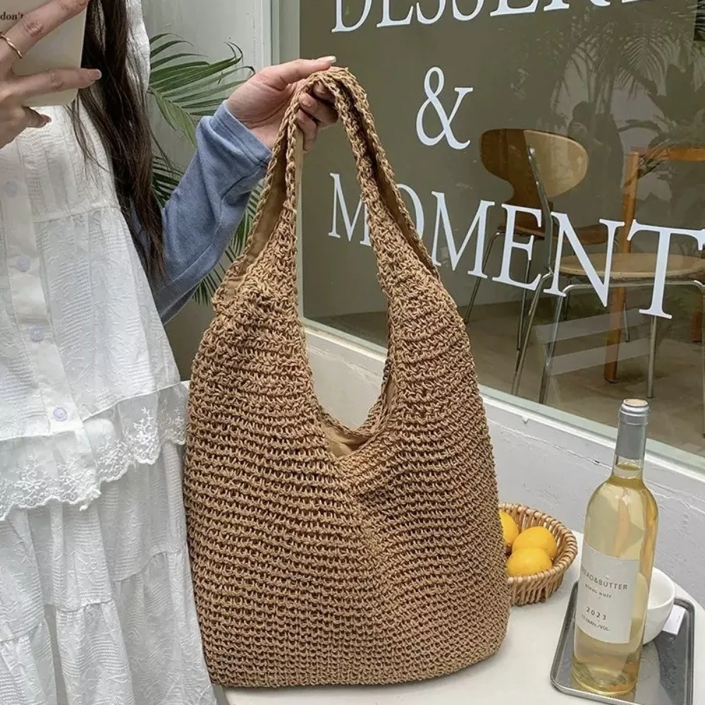 Bolso Paja Tote estilo francés boho hombro para verano - imagen 5