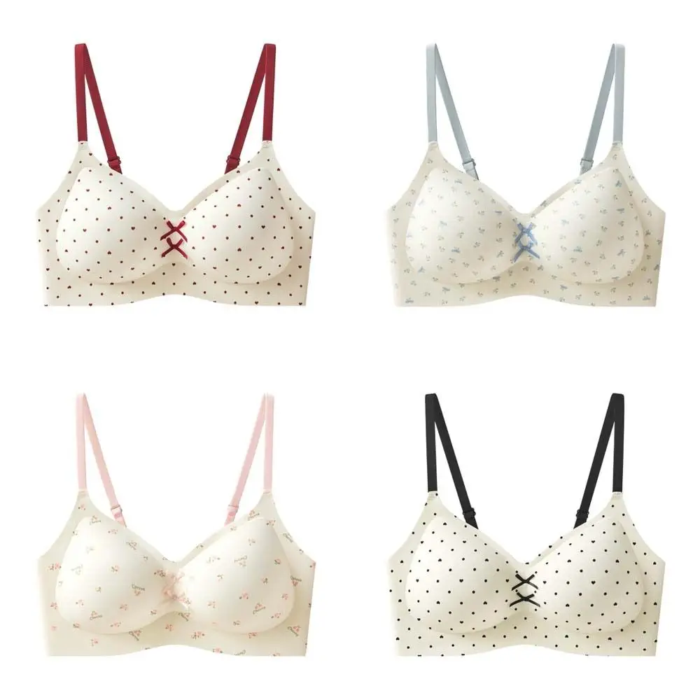 Traceless Dots Wireless V sujetador push up floral sin costuras