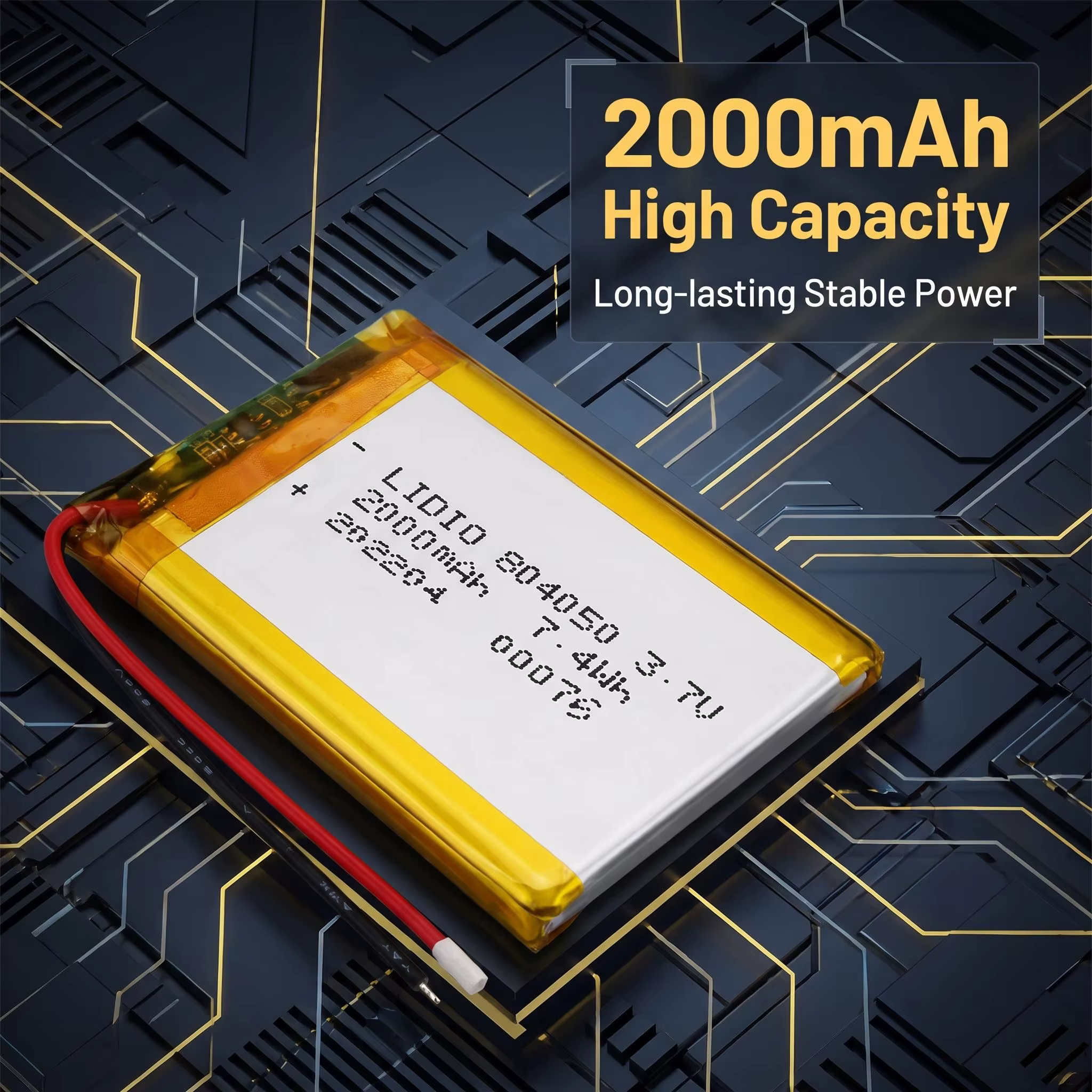 Batería Lipo 804050 2000mAh 3.7V para dispositivos electrónicos - imagen 2