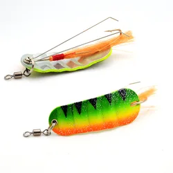 MUKUN Arco Iris Señuelo Cuchara Anti-colgante con Pluma