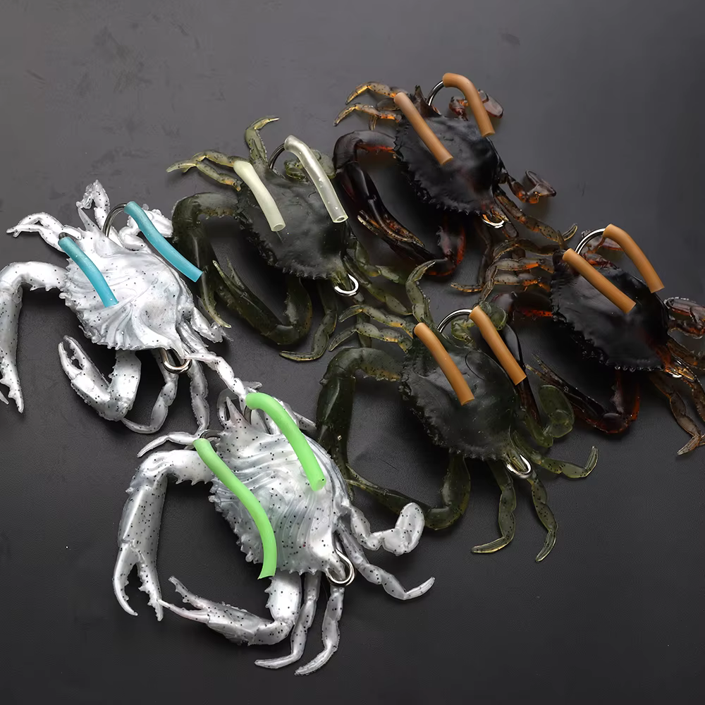 Señuelos de silicona cangrejo biónico con jig head y anzuelo afilado - imagen 2
