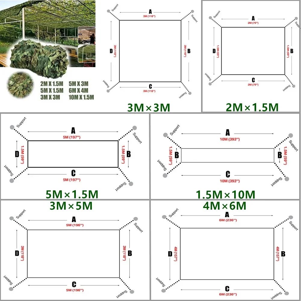 Red de sombra para pesca – Camuflaje 4x6m ocultación agua clara - imagen 4