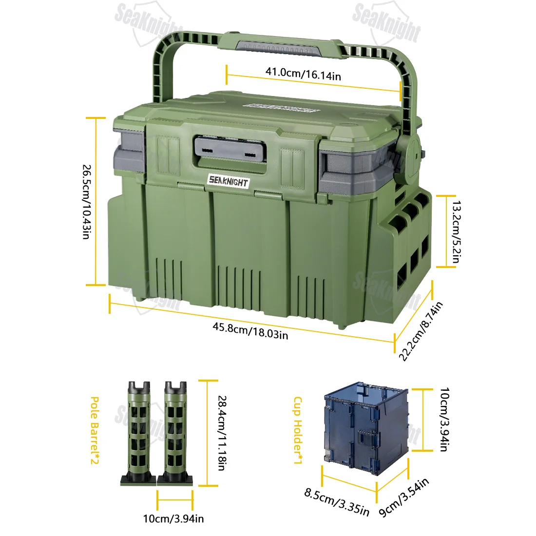 SeaKnight caja almacenamiento pesca rígida SK01 SK05 doble capa 20L - imagen 4