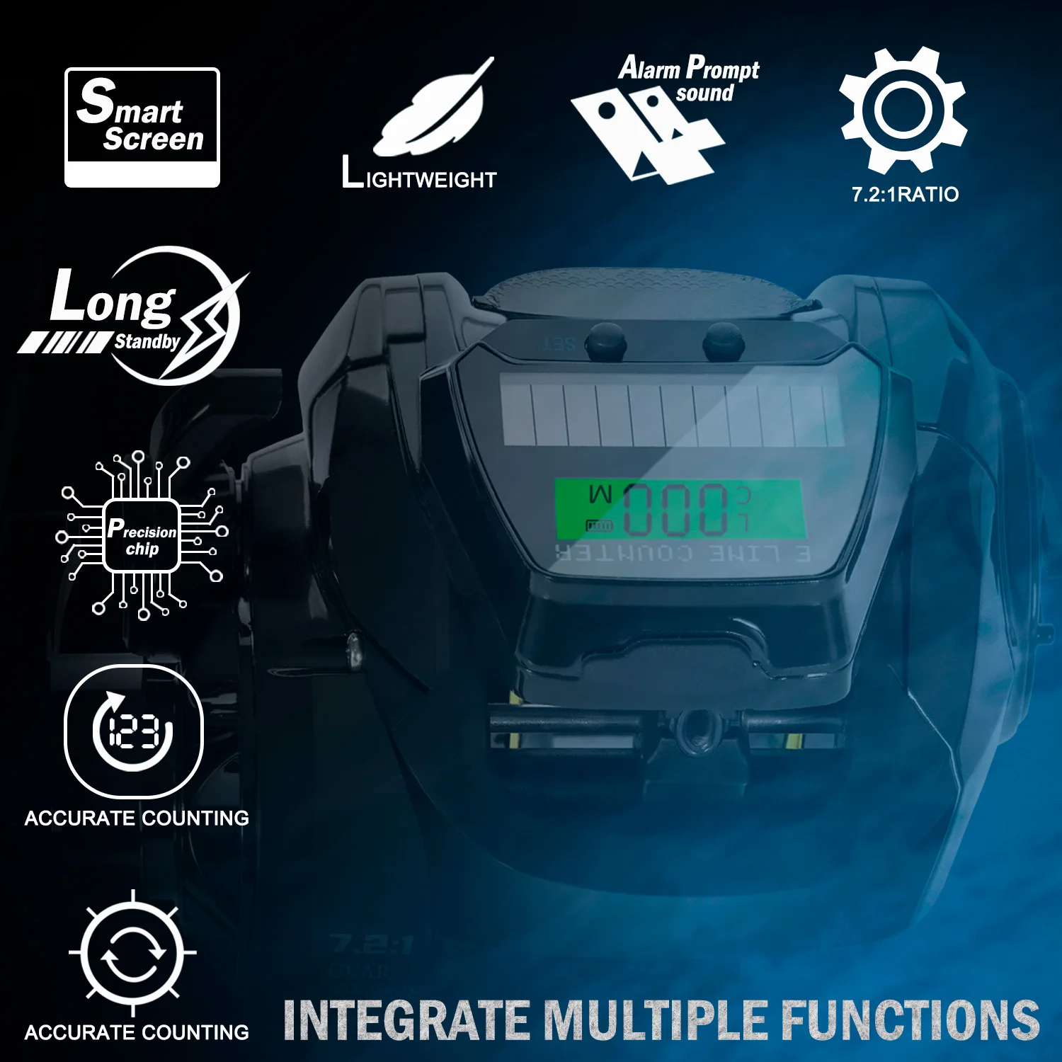 SAMOLLA Molino baitcasting solar USB pantalla grande para agua salada - imagen 5