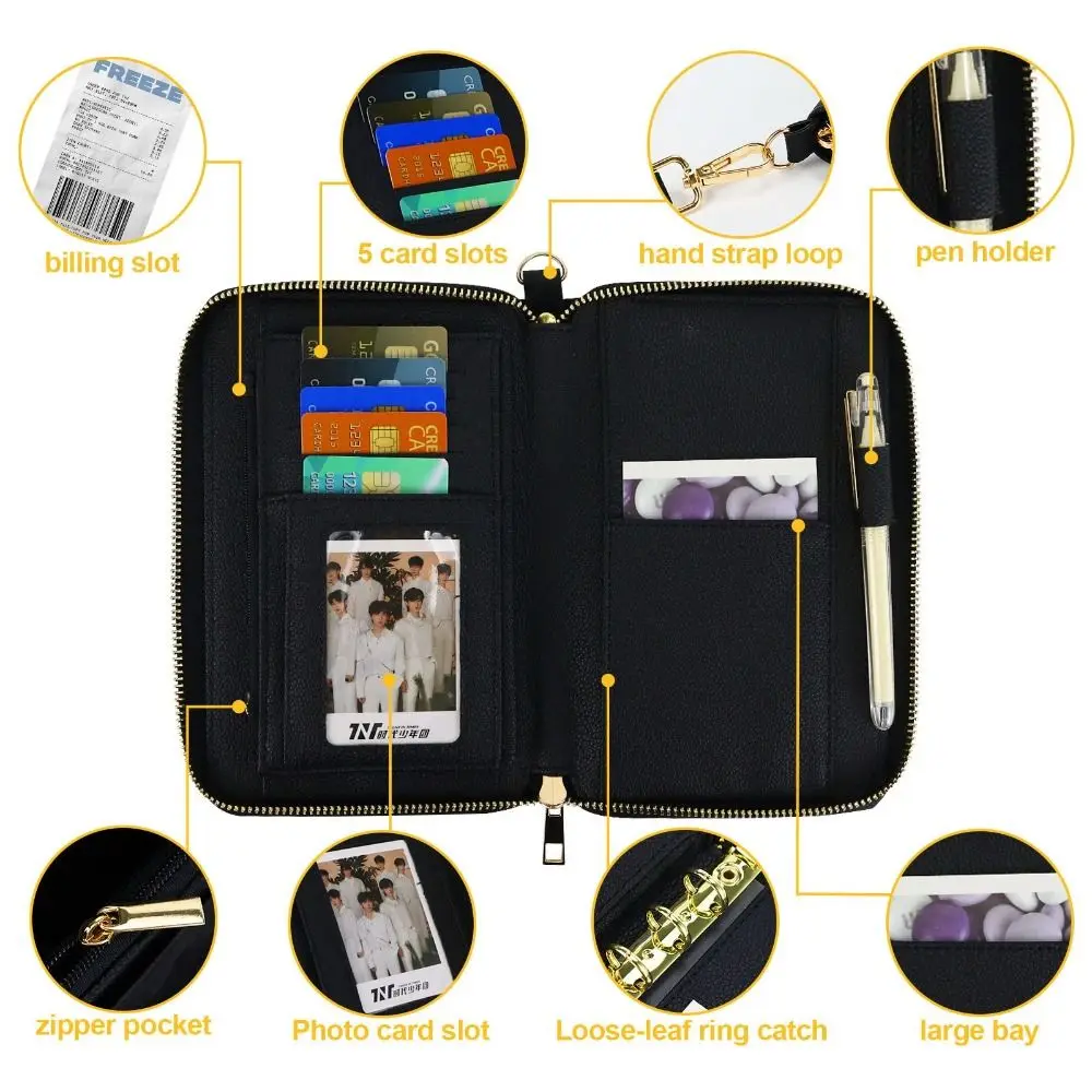 Porta tarjetas A6 de piel PU con hojas sueltas y gran capacidad - imagen 3
