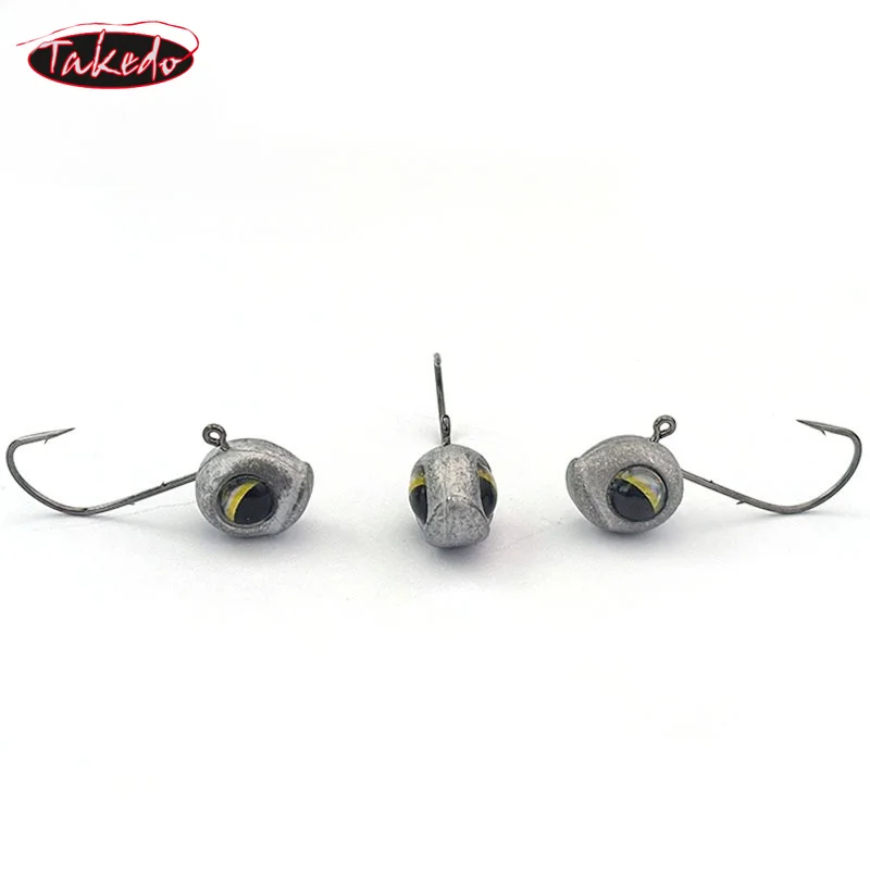 TAKEDO Jig Head Micro 3D para Ajing con Doble Púa
