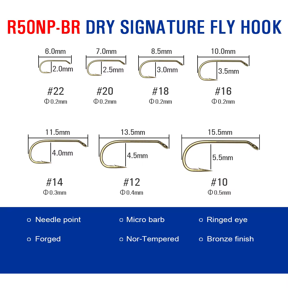 Mustad Anzuelos de atado de mosca con púas color bronce para pesca - imagen 3