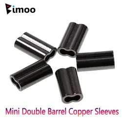 Manguitos de cobre crimpar doble barril – Negro para alambre de pesca marina