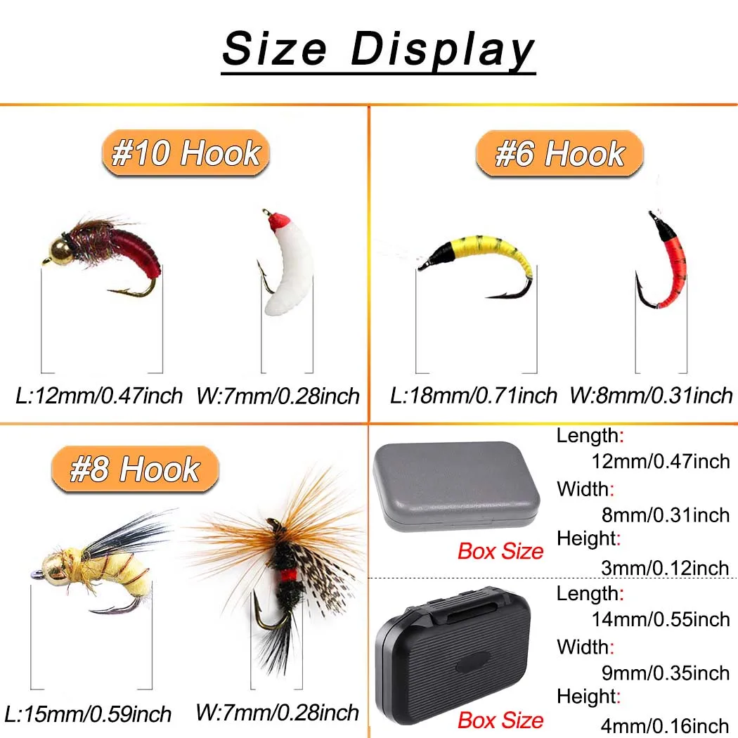Kit de moscas de pesca para trucha y perca con caja - imagen 2