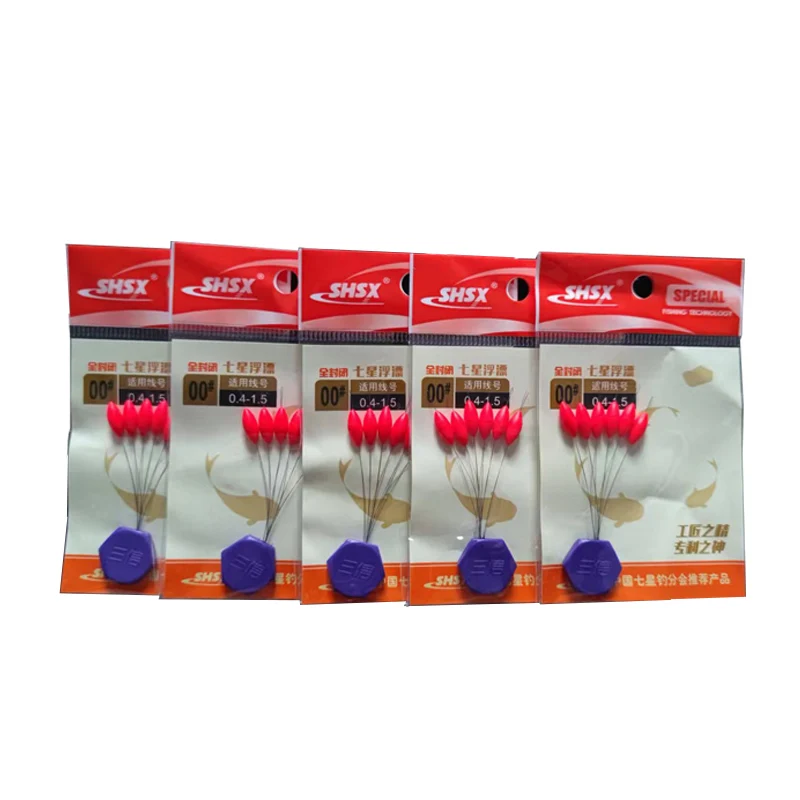 Flotador Ovalado Siete Estrellas Rojo – Conector Mini para Pesca