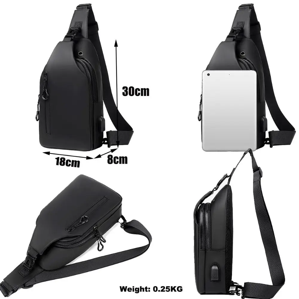 Bolso de pesca de pecho de nailon con USB y bandolera ligera - imagen 4