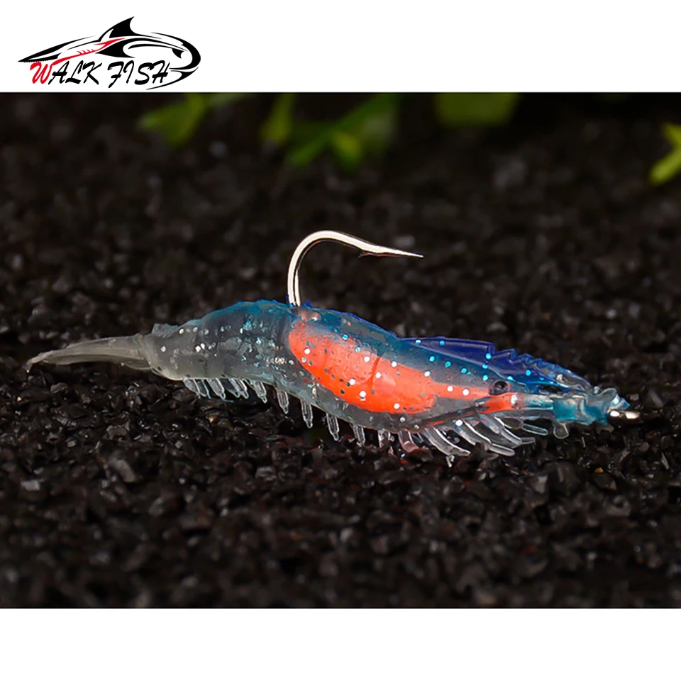 WALK FISH Cebo camarón biomimético con anzuelo para pesca marina - imagen 3