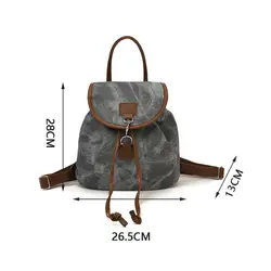 Mochila casual de piel PU para mujer estilo retro americano, versátil