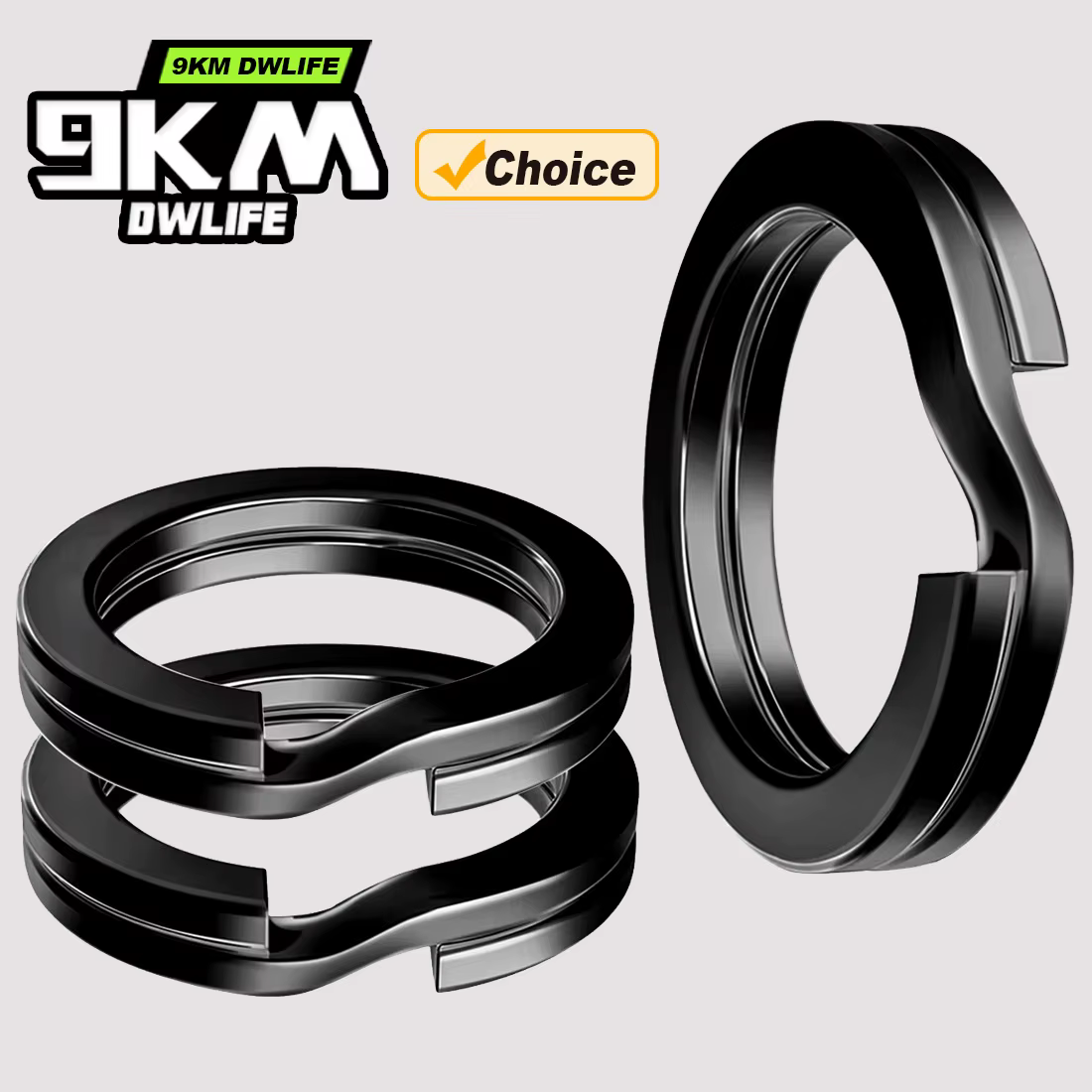 9KM Anillas Split Ring reforzadas de acero inoxidable para señuelos