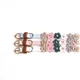 Collar ajustable de piel sintética con cadena y flores de pedrería - imagen 5
