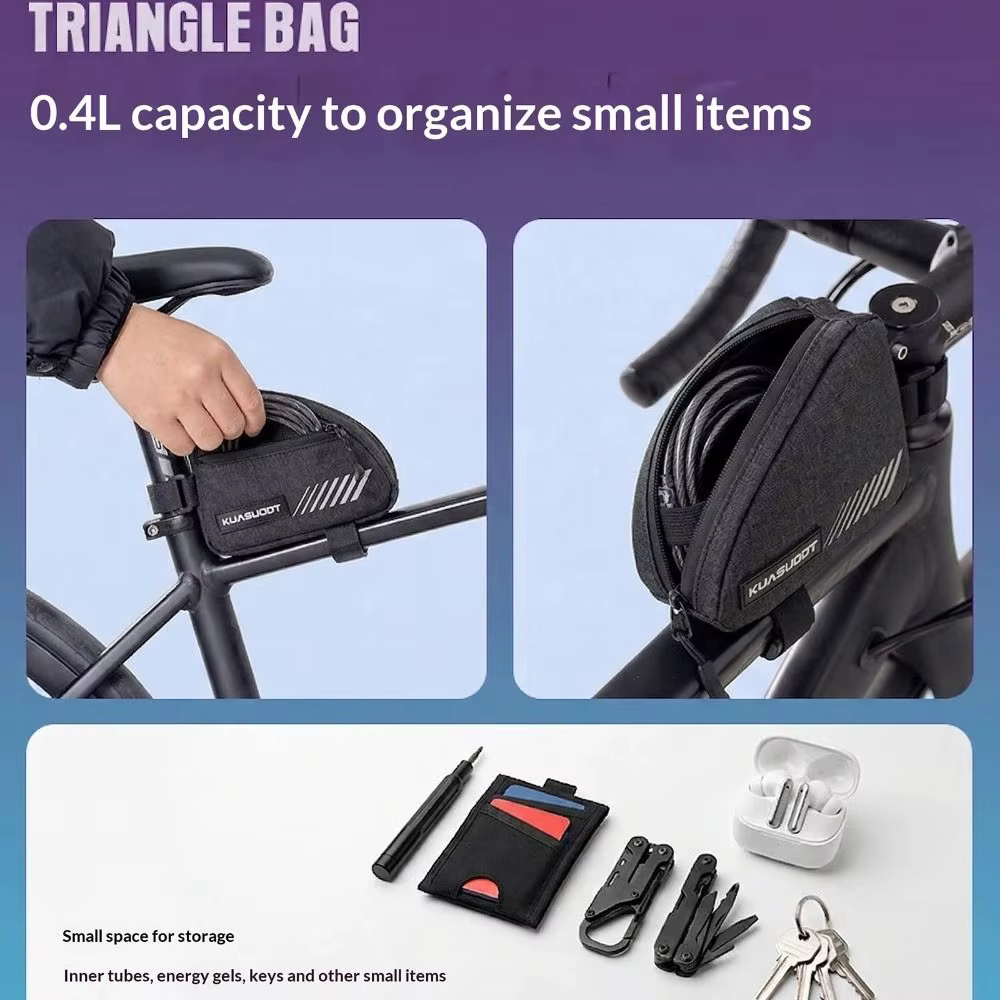 Bolsa triangular impermeable para cuadro de bicicleta reflectante - imagen 2