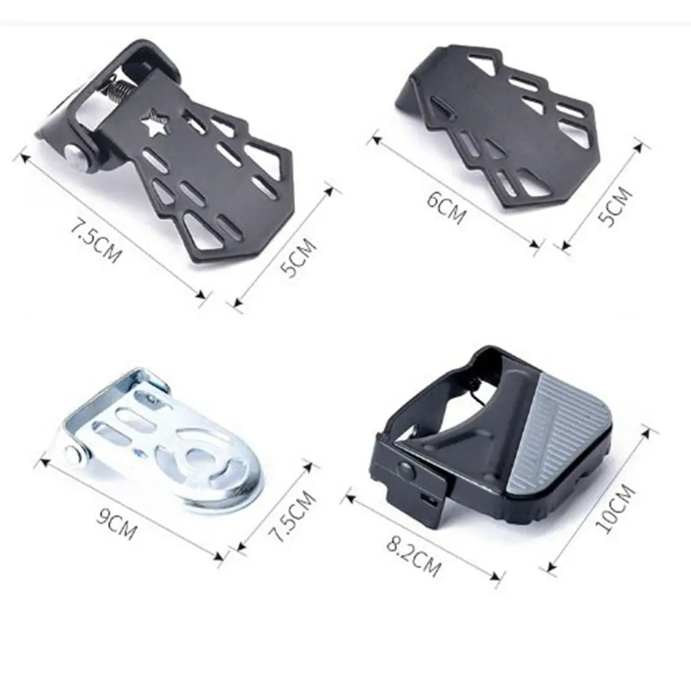 Pedal plegable en posición abierta mostrando su superficie antideslizante