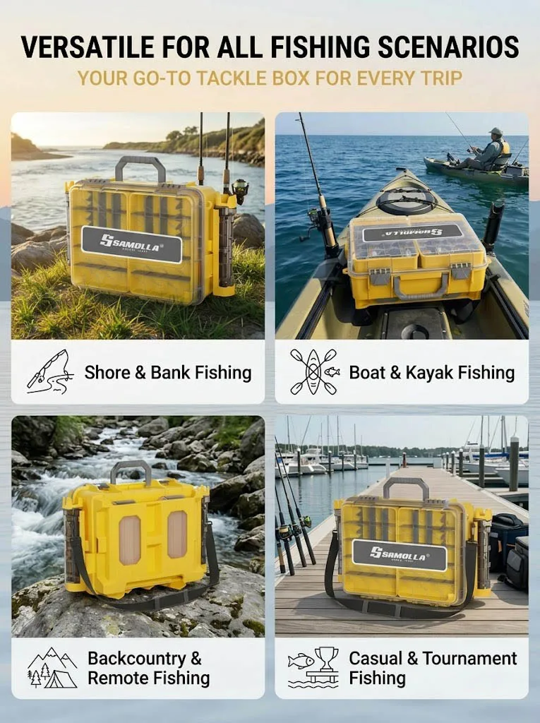 Compartimentación del organizador de pesca