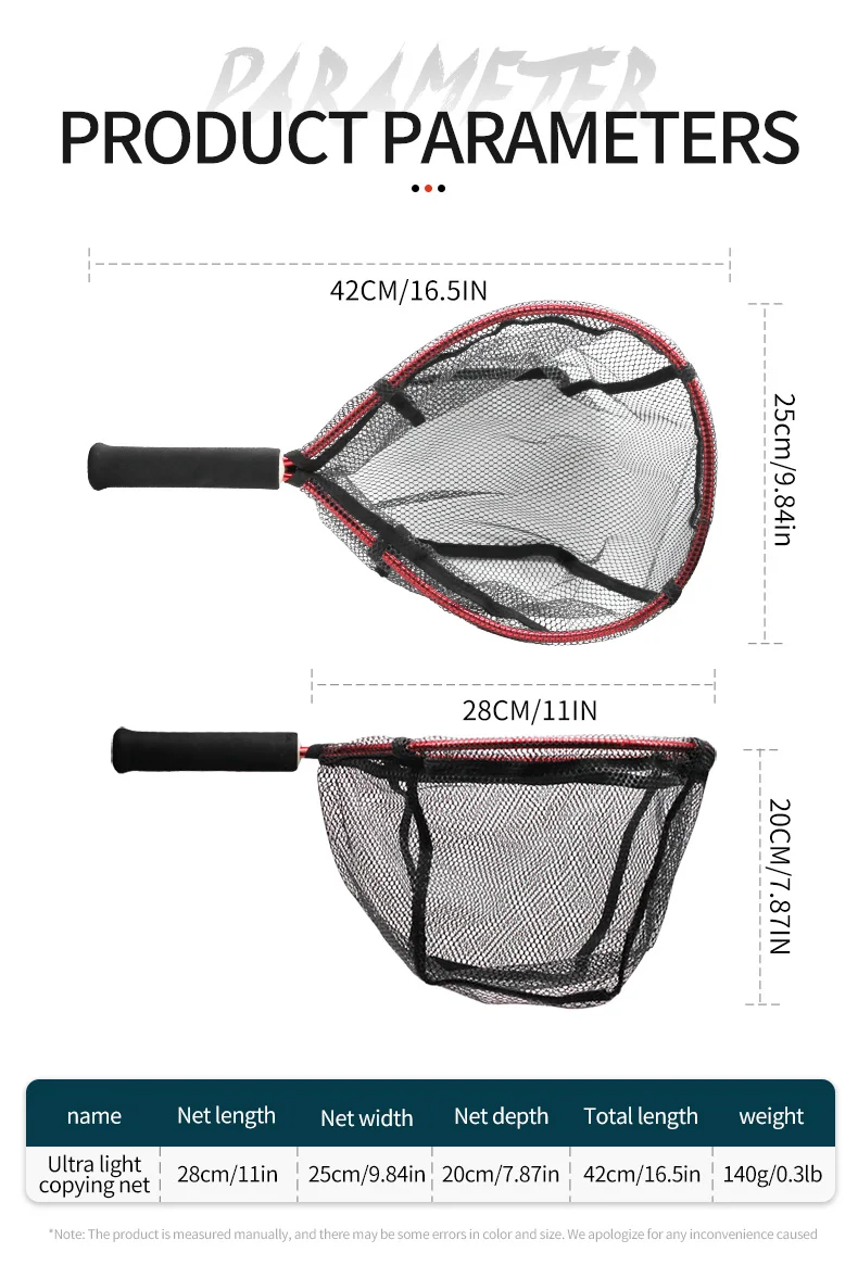 Red ligera y manejable para pesca de precisión