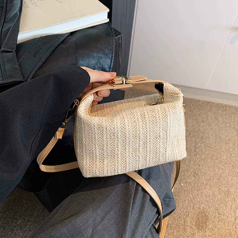 Bolso bandolera de paja estilo bohemio