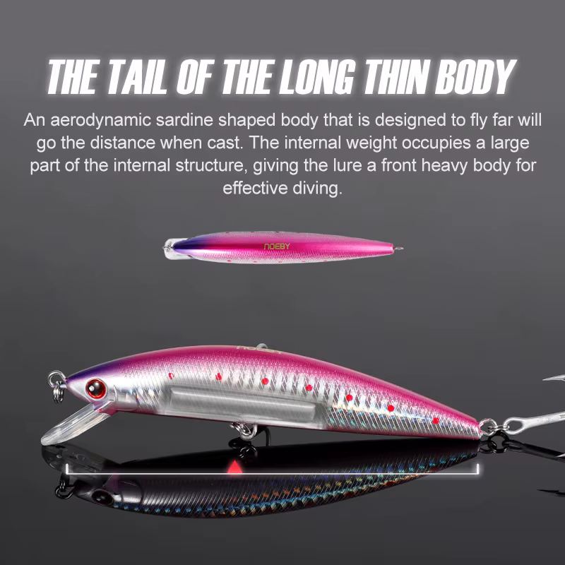 Noeby Minnow Wobbler señuelo de pesca hundido para pez plano - imagen 3