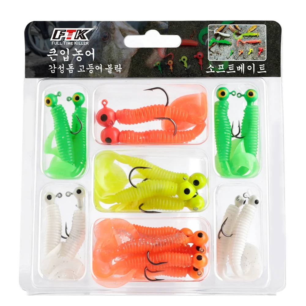 FTK Jig Swimbait de vinilo con cola curvada de silicona