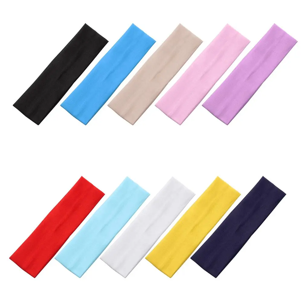 Diademas deportivas elásticas para yoga, de color sólido - imagen 2