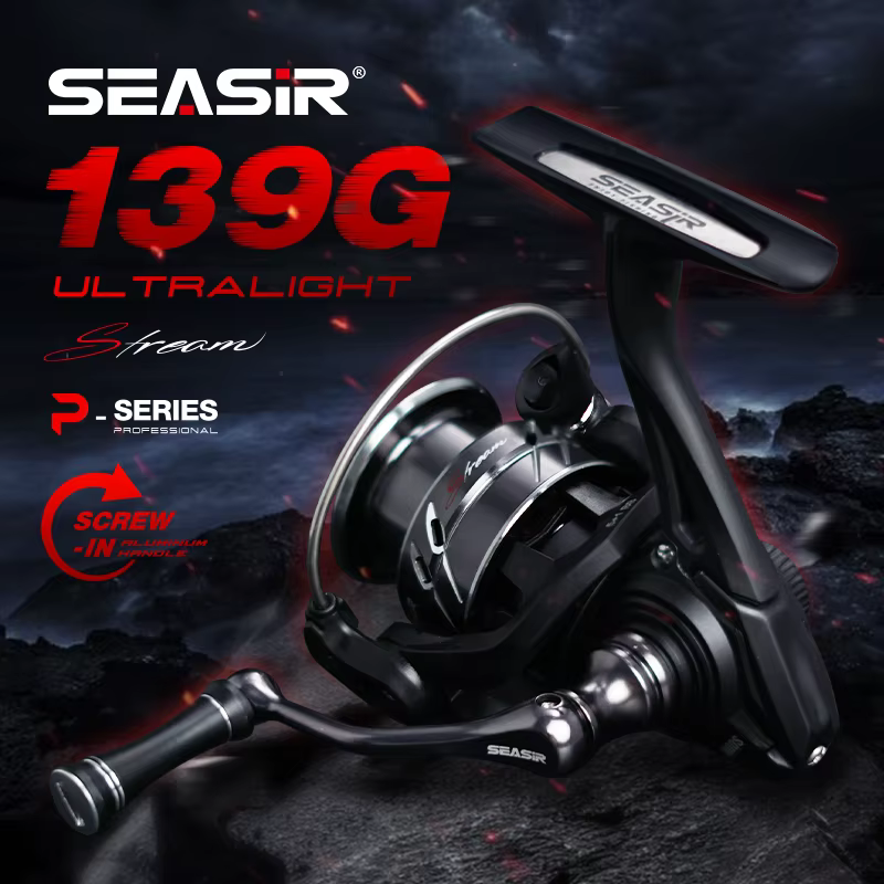 SEASIR Carrete giratorio carbono ultraligero 139g – Arrastre 6kg