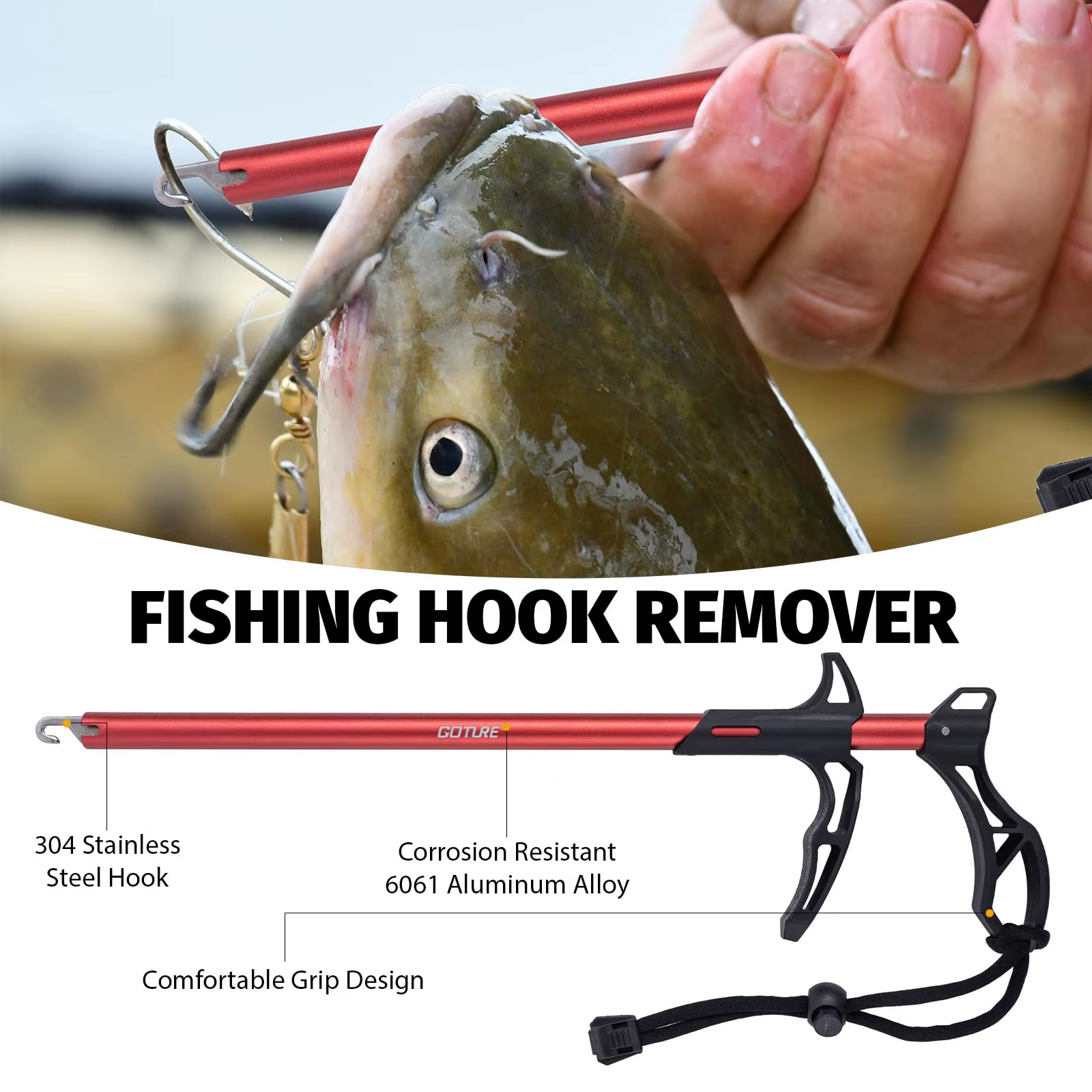 Goture Controlador de peces con removedor de anzuelos y agarre - imagen 2