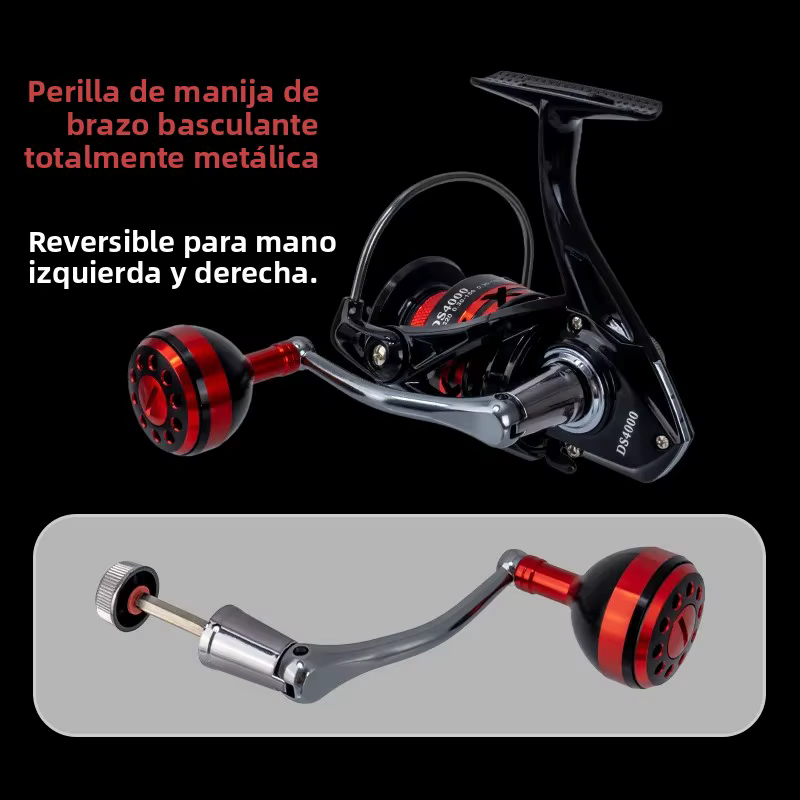 Carrete Giratorio DEUKIO 12kg 2+1 Rodamientos Manivela Metal - imagen 2