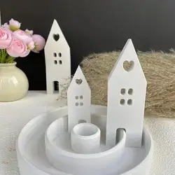 Molde de silicona mini casa para resina, velas y adornos
