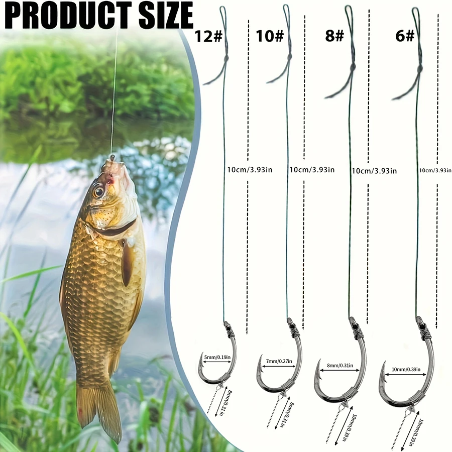 Detalle de ganchos de púas ajustables para pesca